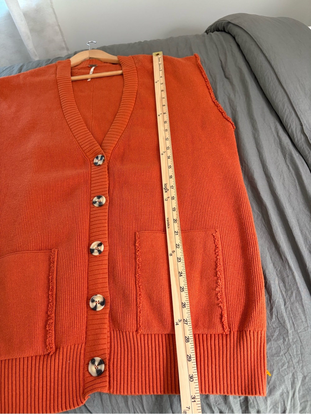 Free People Oakleigh Vest Rust Orange . Size Large. - Picture 13 of 13